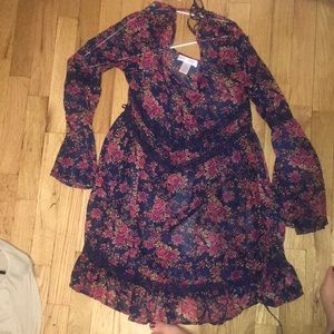 Plum and navy dress